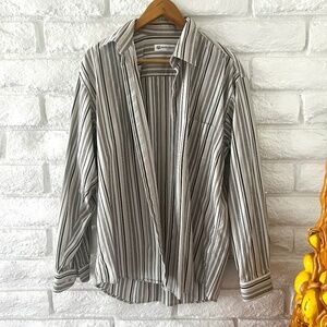 Giovanni Valentino Stripes Button Front  Shirt Small Sz 50